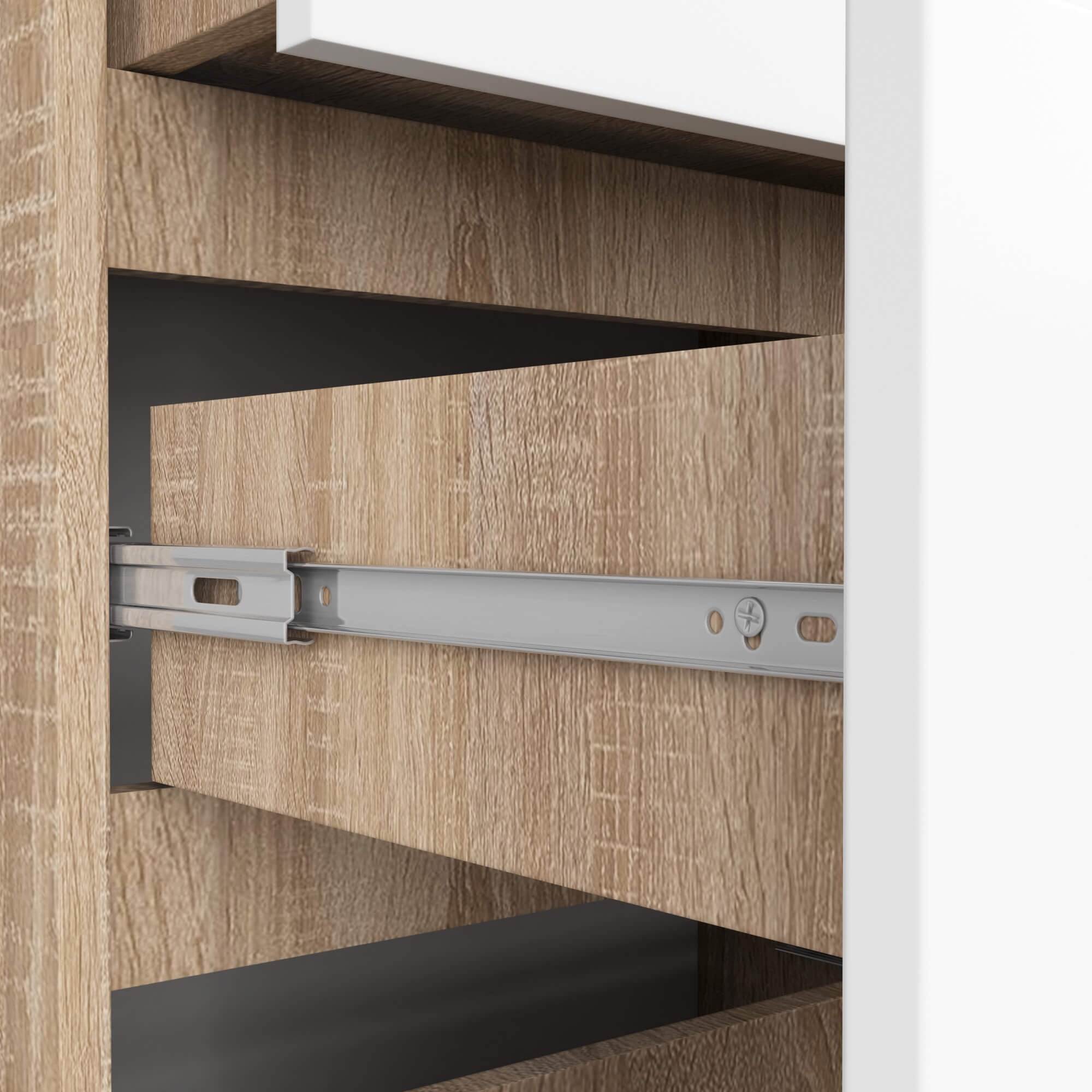 Libreria Linea 60 cm 3 Cassetti – Sonoma/Bianco