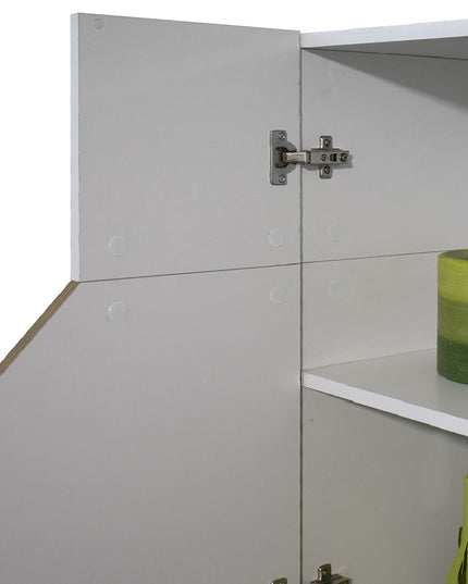 Credenza ALIEN da 141 cm - Bianco laccato lucido / Acero Pereira