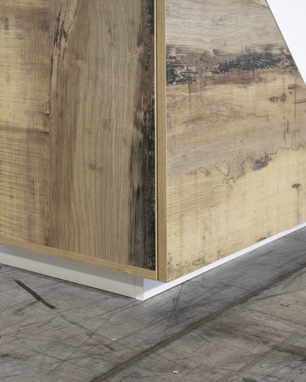 Credenza ALIEN da 141 cm - Bianco laccato lucido / Acero Pereira