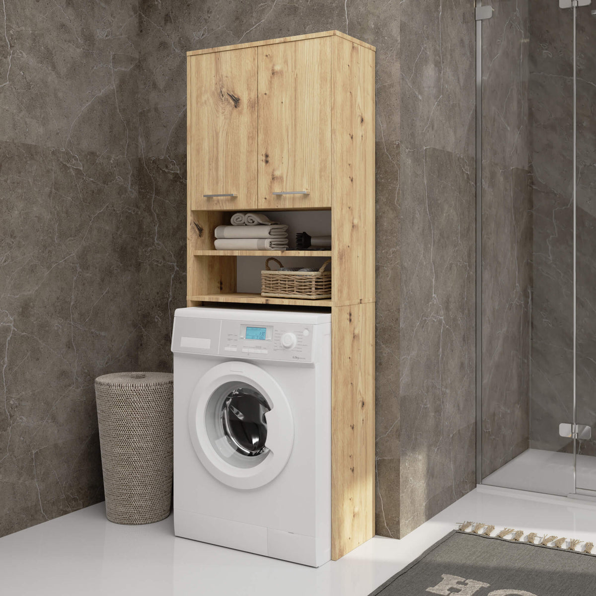 Colonna Bagno FIN 64 cm 2 Ante – Rovere Artisan