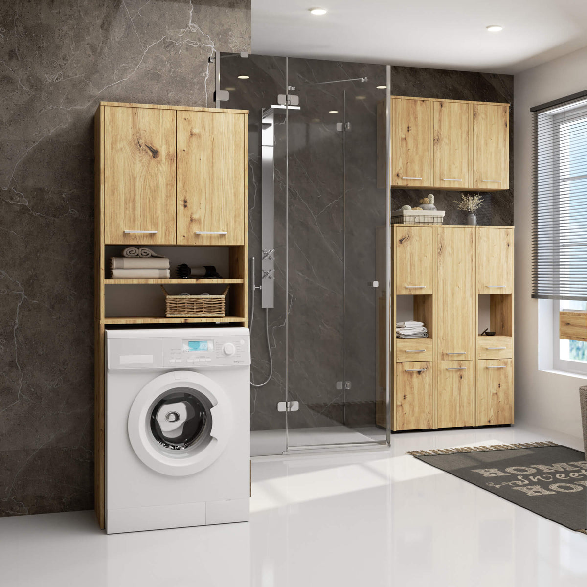 Colonna Bagno FIN 64 cm 2 Ante – Rovere Artisan