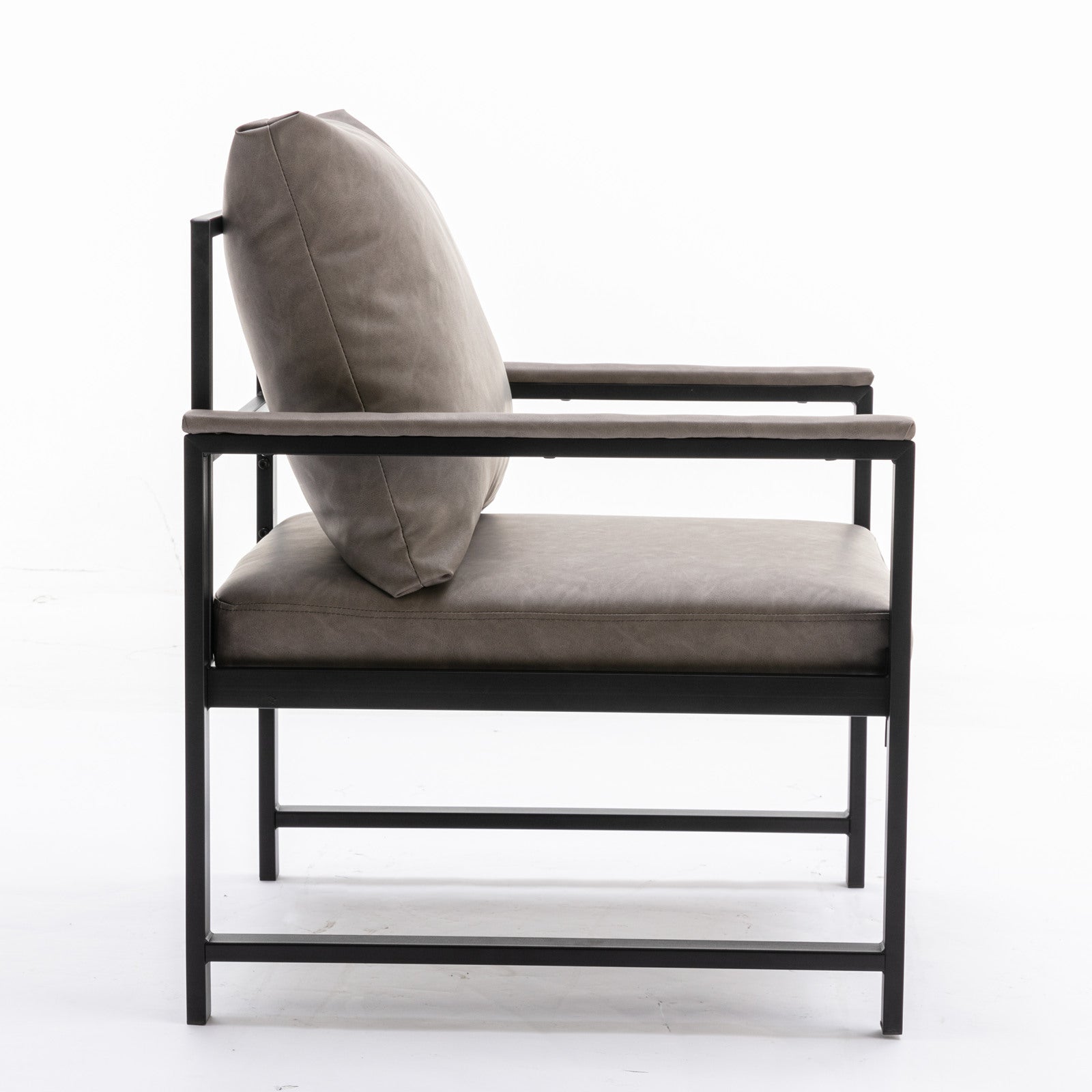 Poltrona Moderna Grigia Ecopelle