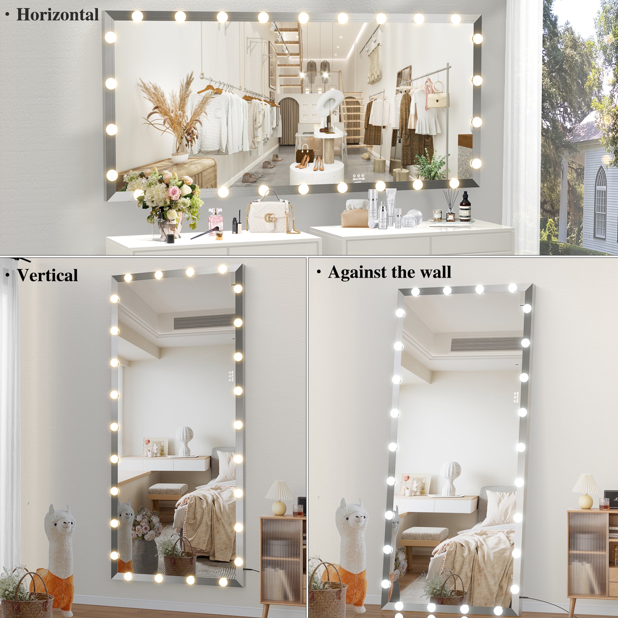 Specchio Hollywood 183x81cm con LED
