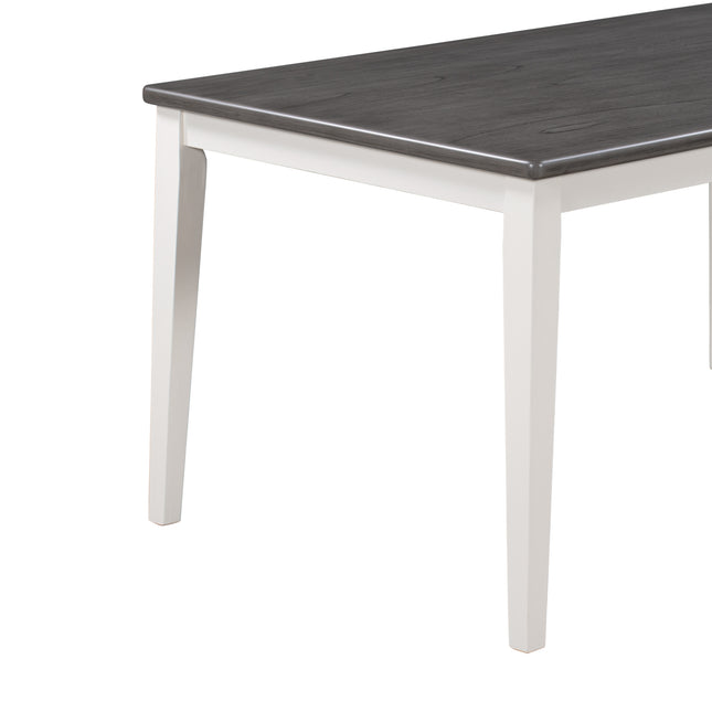 Classic 6-Piece Dining Set, Table, 4 Chairs & Bench (White/Gray)