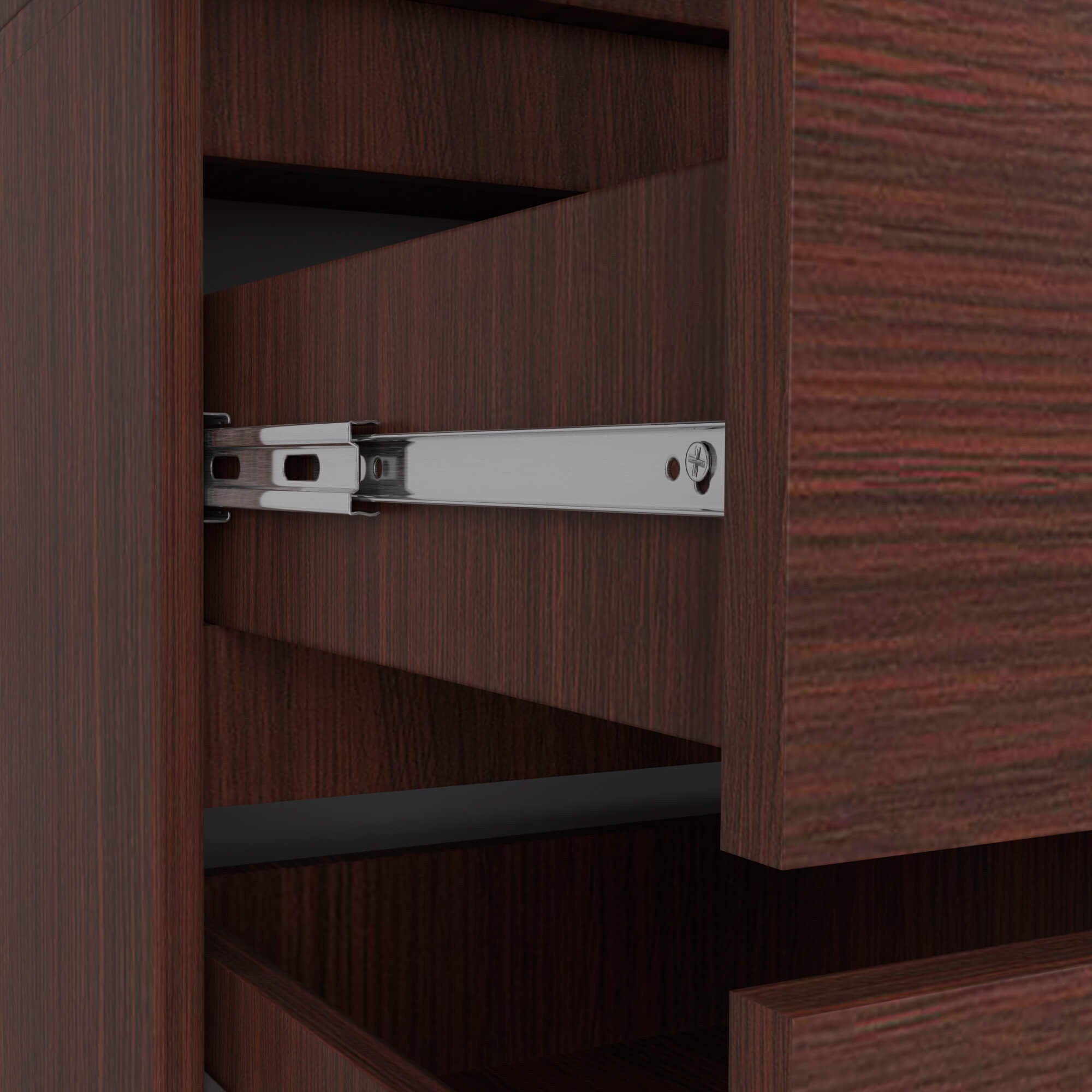 Armadio S 90 cm 2 Ante Specchio 2 Cassetti — Wenge