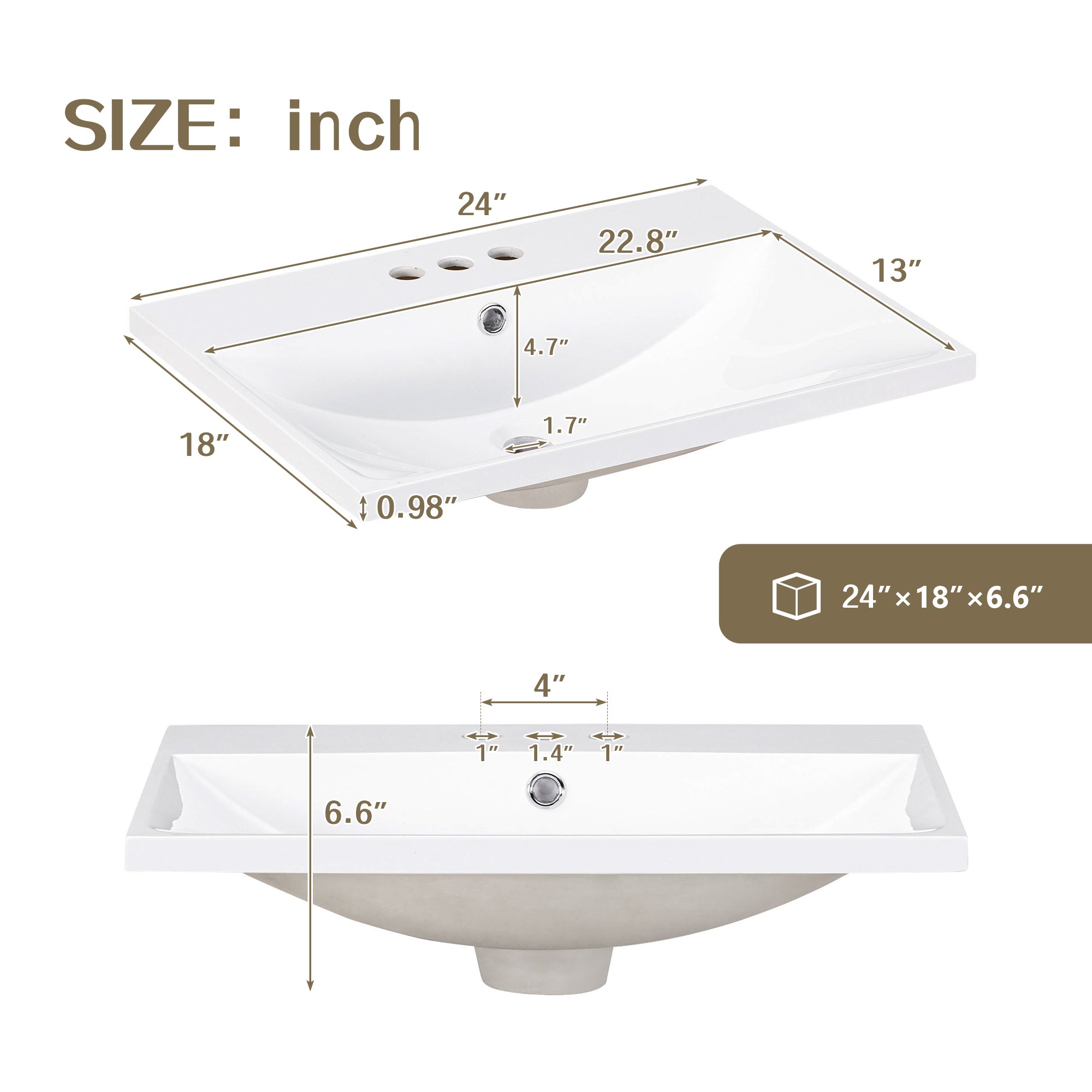 Piano Lavabo 61cm Ceramica Bianco