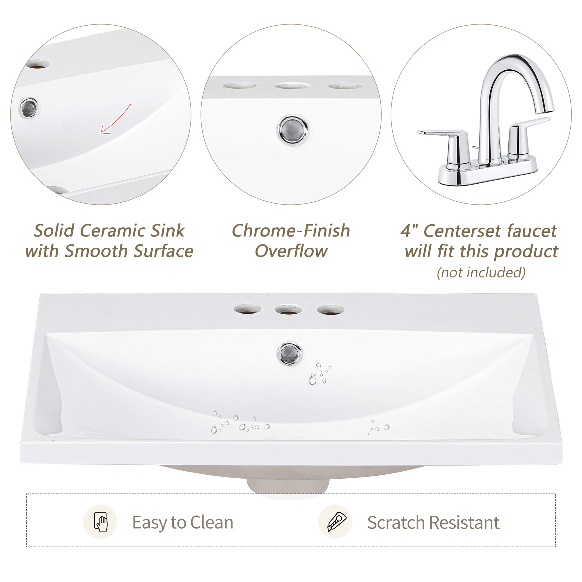 Piano Lavabo 61cm Ceramica Bianco
