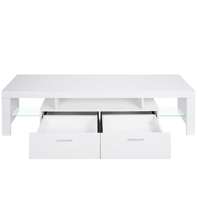 LED TV Stand for 75 Inch TVs – Modern Entertainment Center with Storage and Drawer, Perfect for Living Room and Gaming Default Title