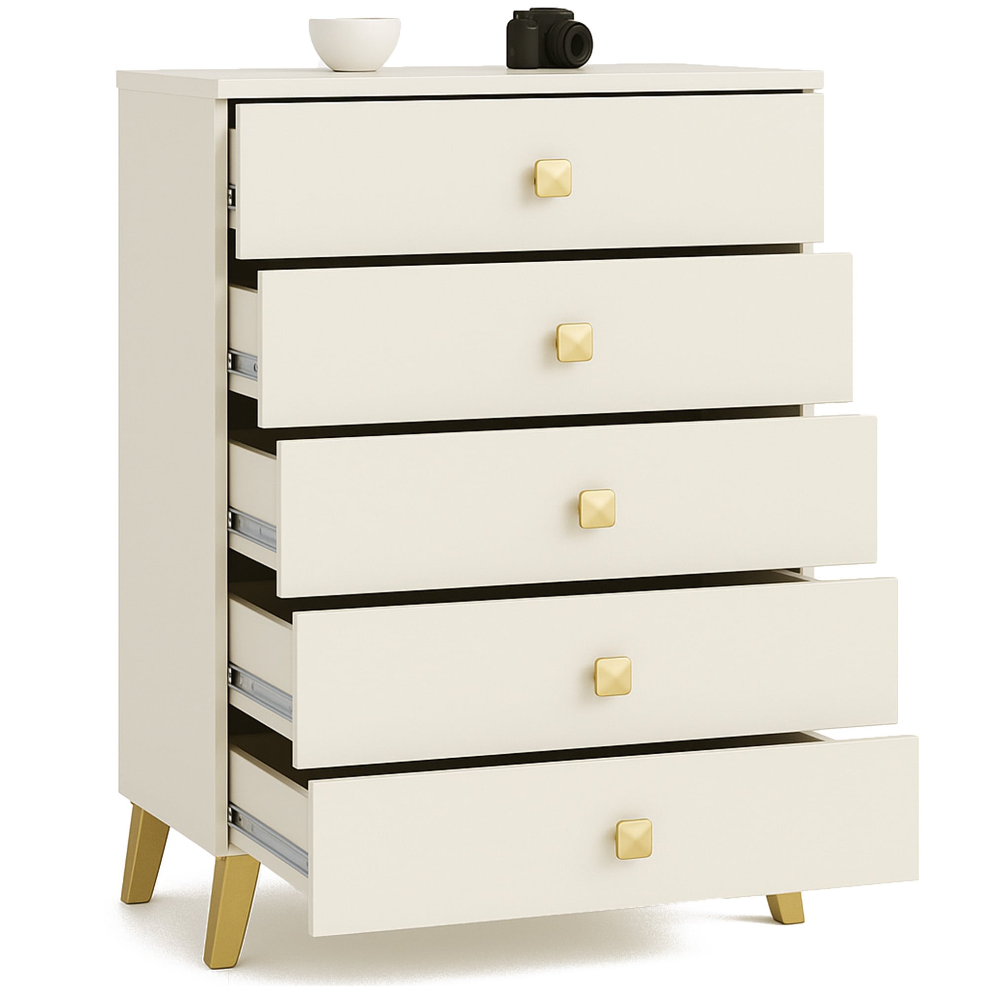 Cassettiera Nobile 60 cm 5 Cassetti – Cashmere e Oro