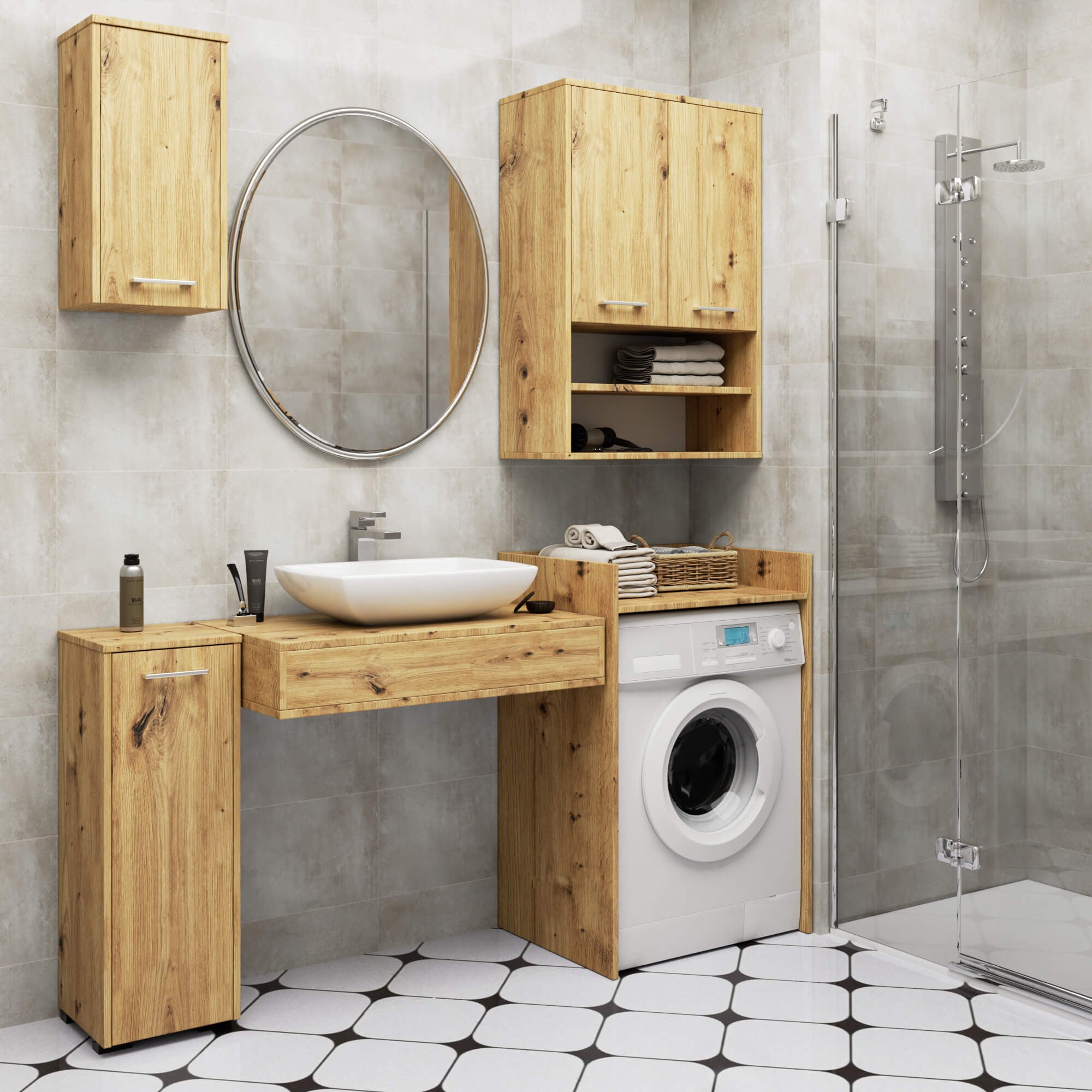 Armadietto Sospeso FIN 64 cm 2 Ante — Rovere Artisan