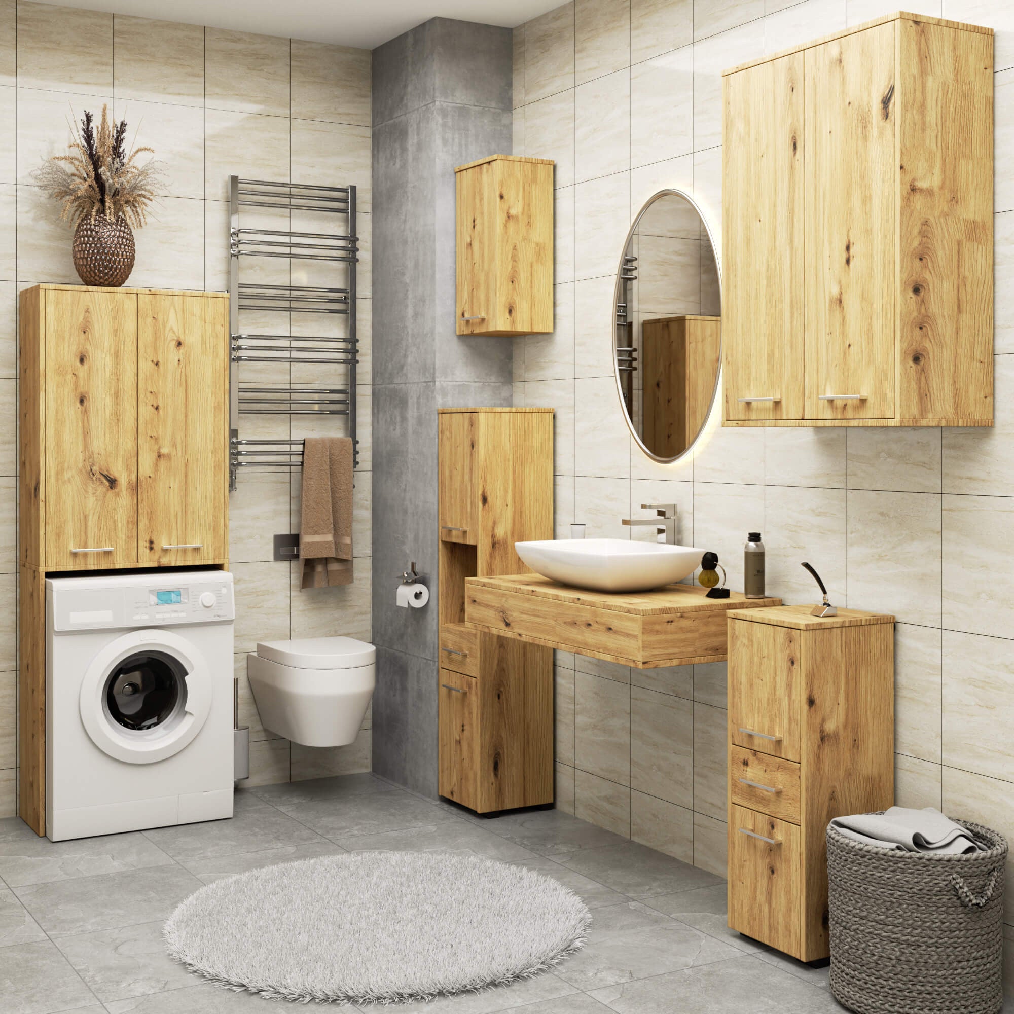 Armadietto Sospeso FIN 64 cm 2 Ante — Rovere Artisan