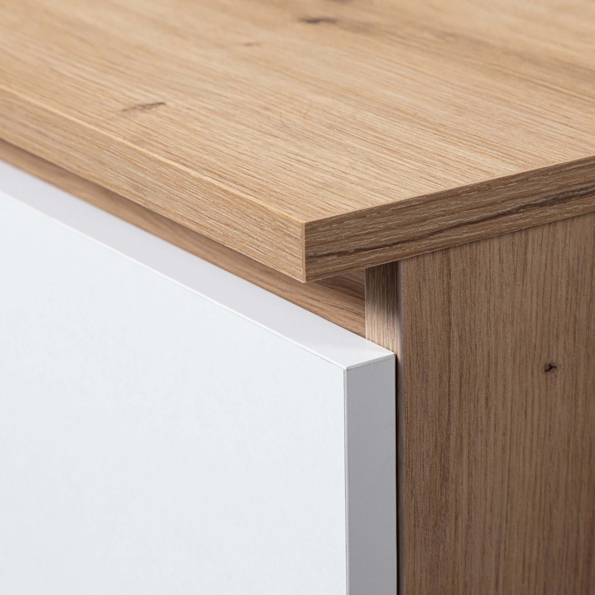 Credenza Linea 100 cm 2 Ante 3 Cassetti – Artisan/Bianco