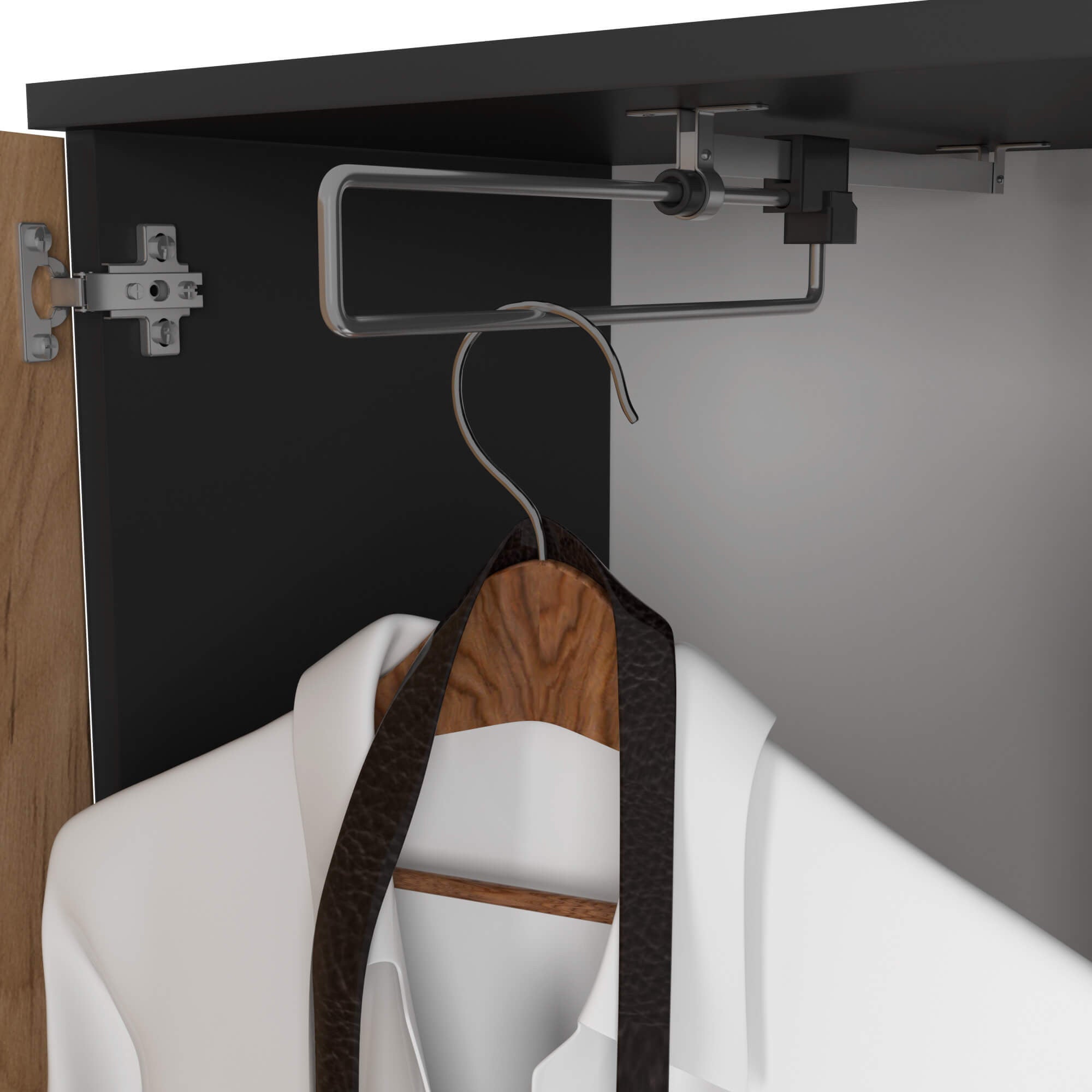 Set Ingresso Entro 2 Ante Specchio Cassetto – Nero/Rovere Craft