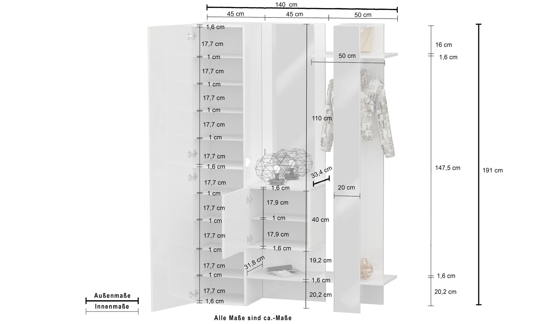 Set ingresso KOMPACT da 3 pezzi.