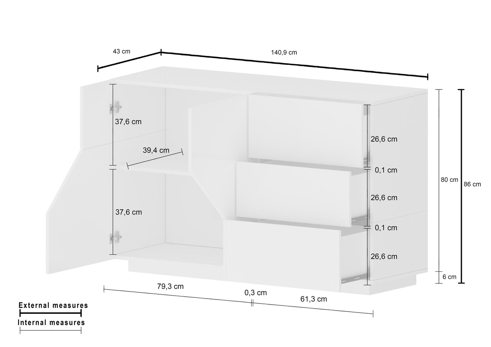 Credenza ALIEN da 141 cm.