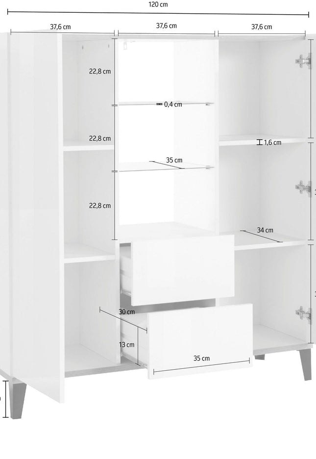 Credenza SUNRISE alta 120 cm.