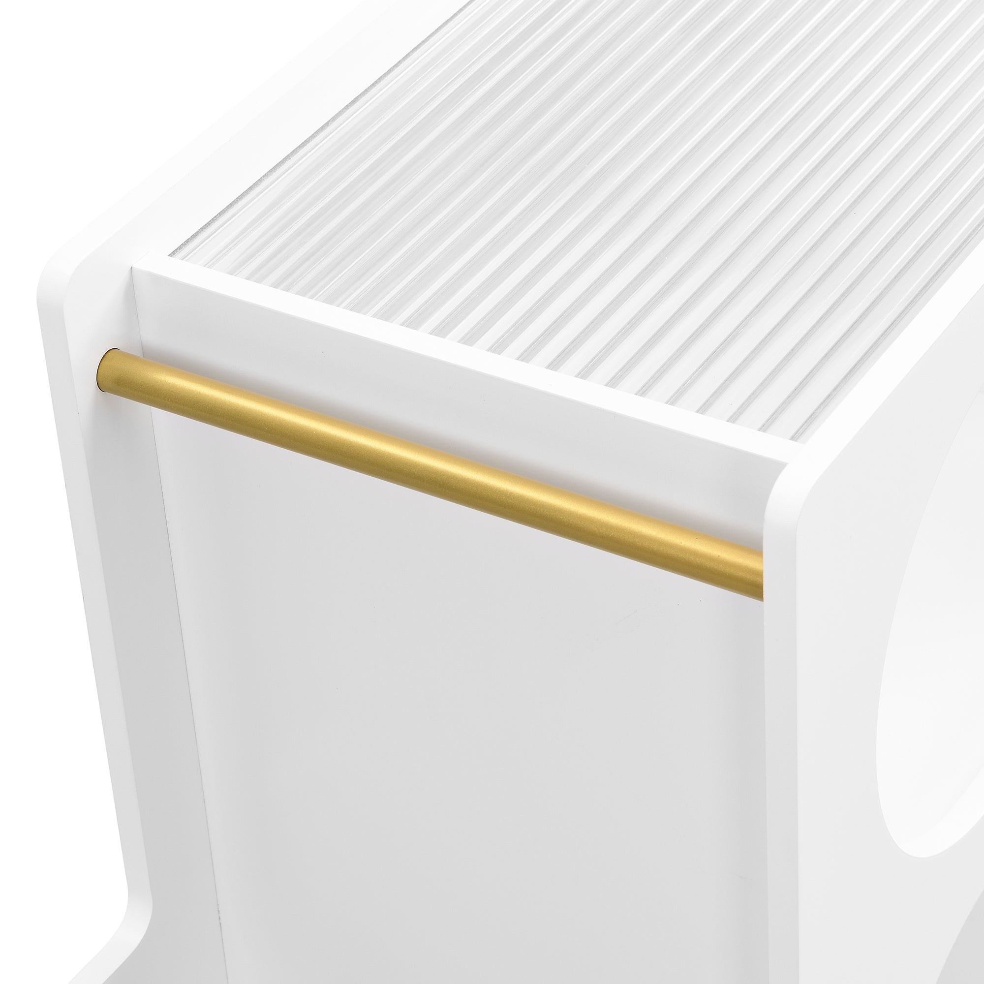 Tavolino Mobile Bianco Vetro Temperato