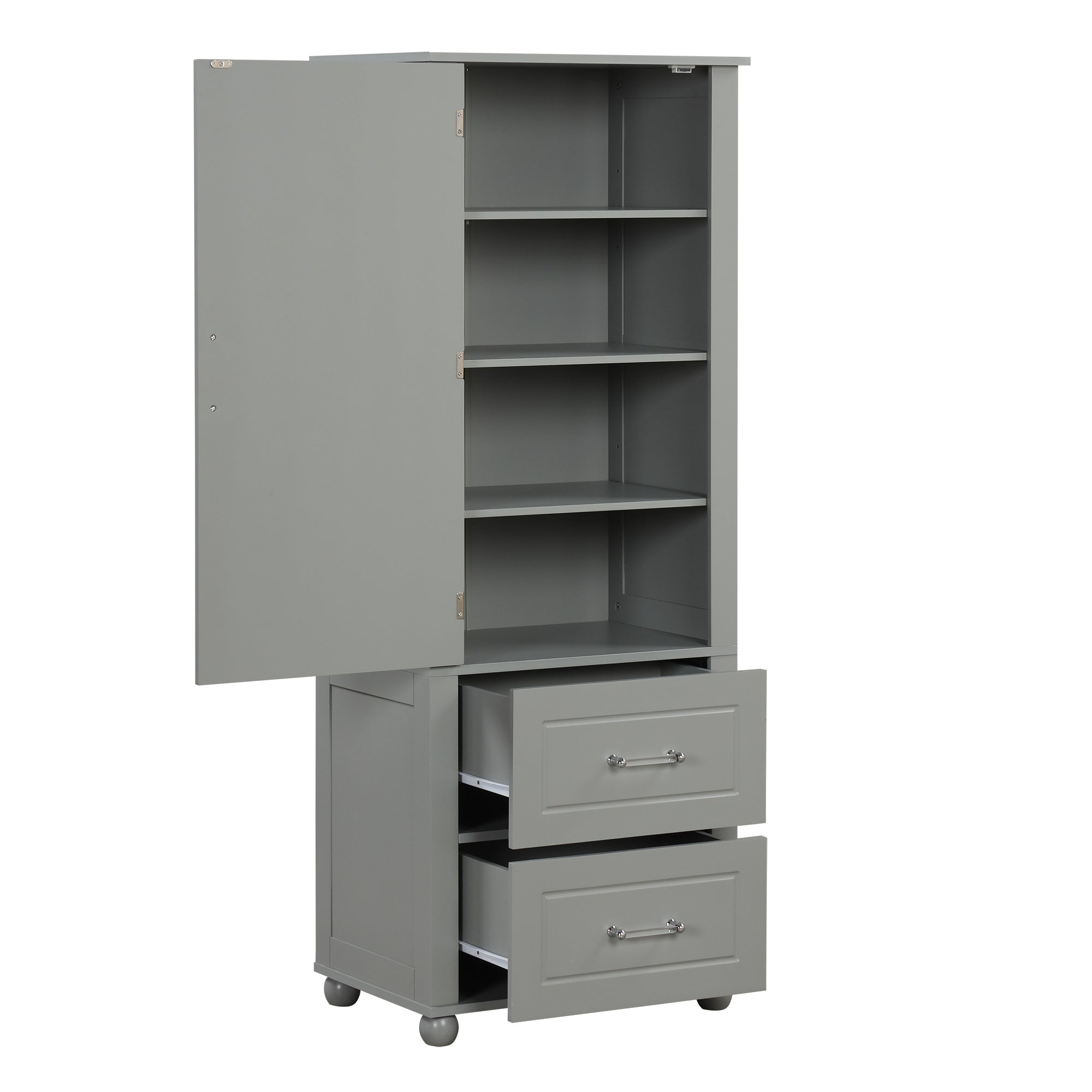 Mobile Bagno Alto Grigio 2 Cassetti 156cm