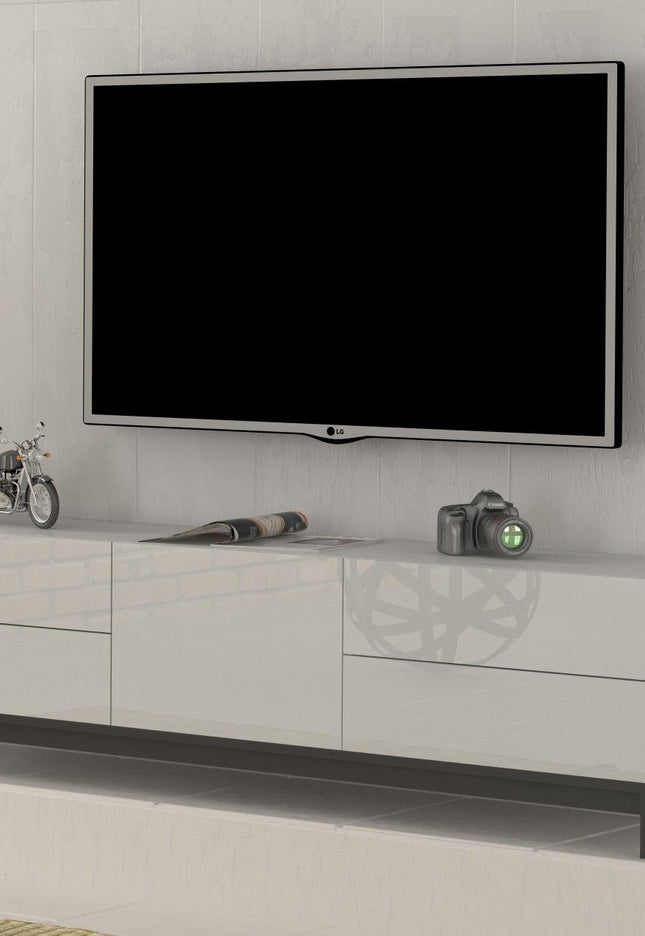 Porta tv METIS 170 cm con piedi 1 anta + 4 cassetti.