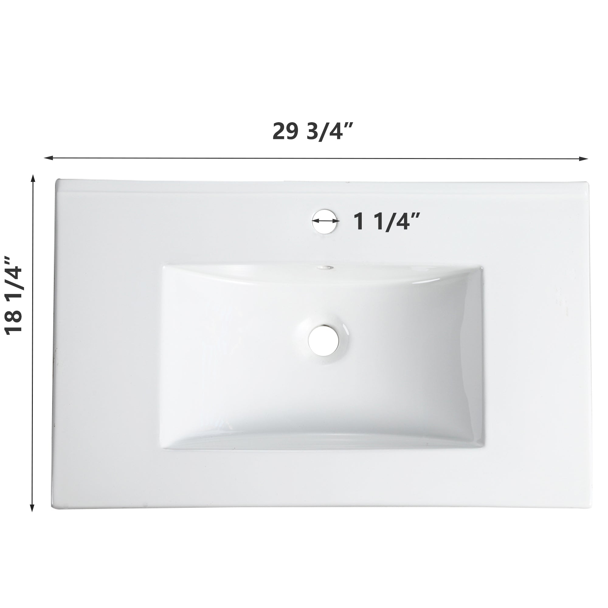 Lavabo Ceramica 76cm Bianco Grande