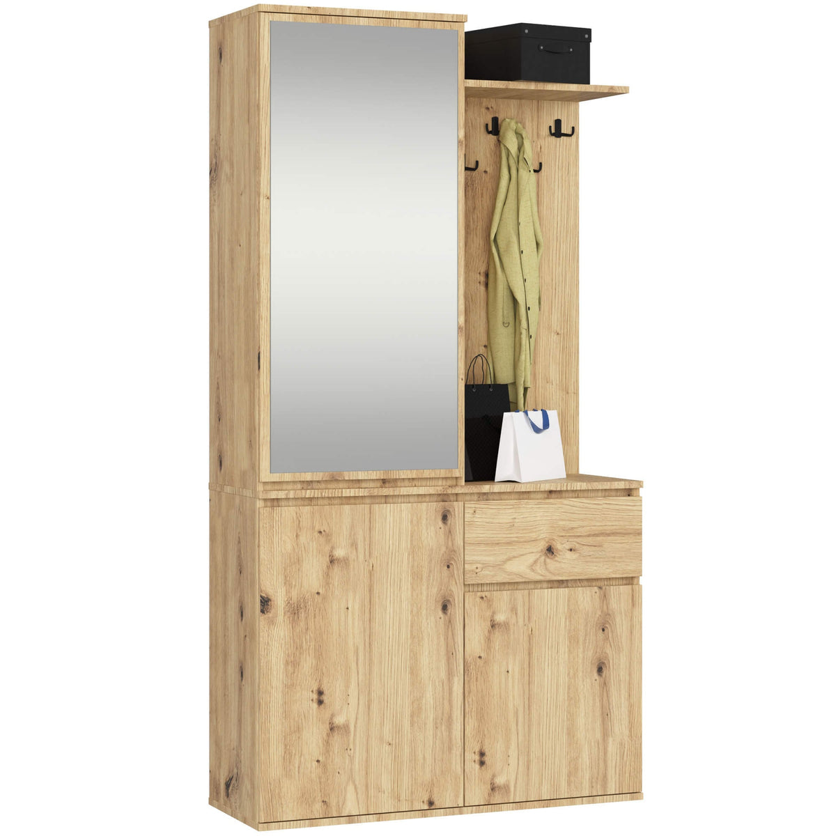 Set Ingresso Entro 2 Ante 1 Cassetto – Rovere Artisan