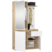 Set Ingresso Entro 2 Ante 1 Cassetto – Rovere Artisan/Bianco