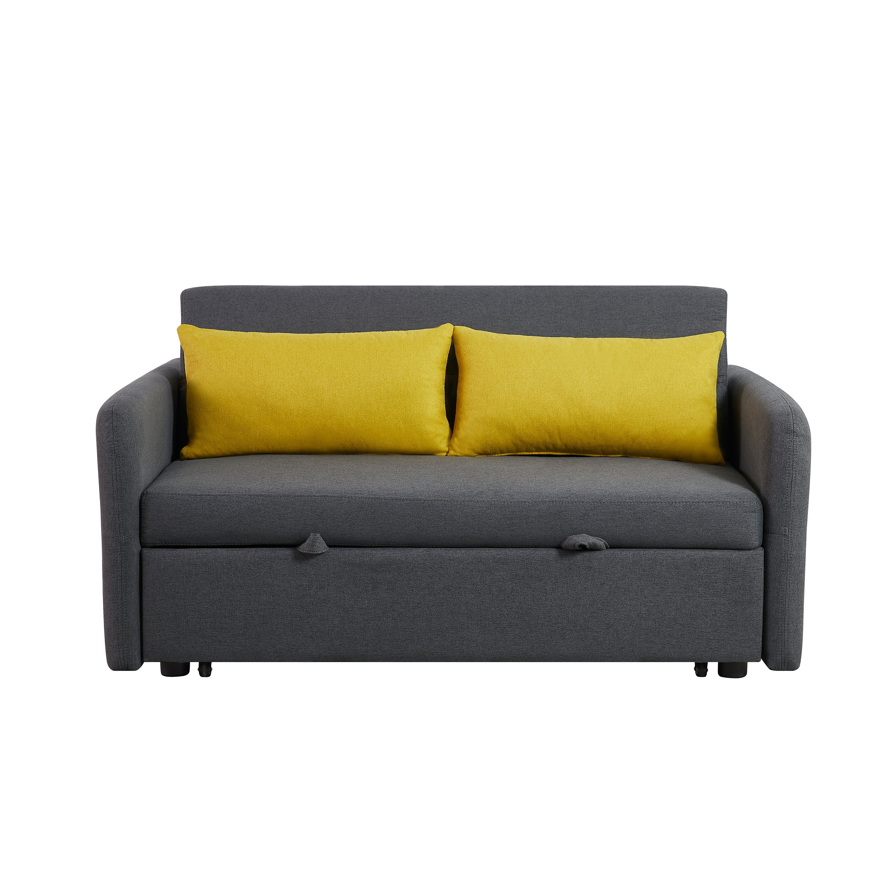 Divano Letto Twins in Tessuto Grigio con USB