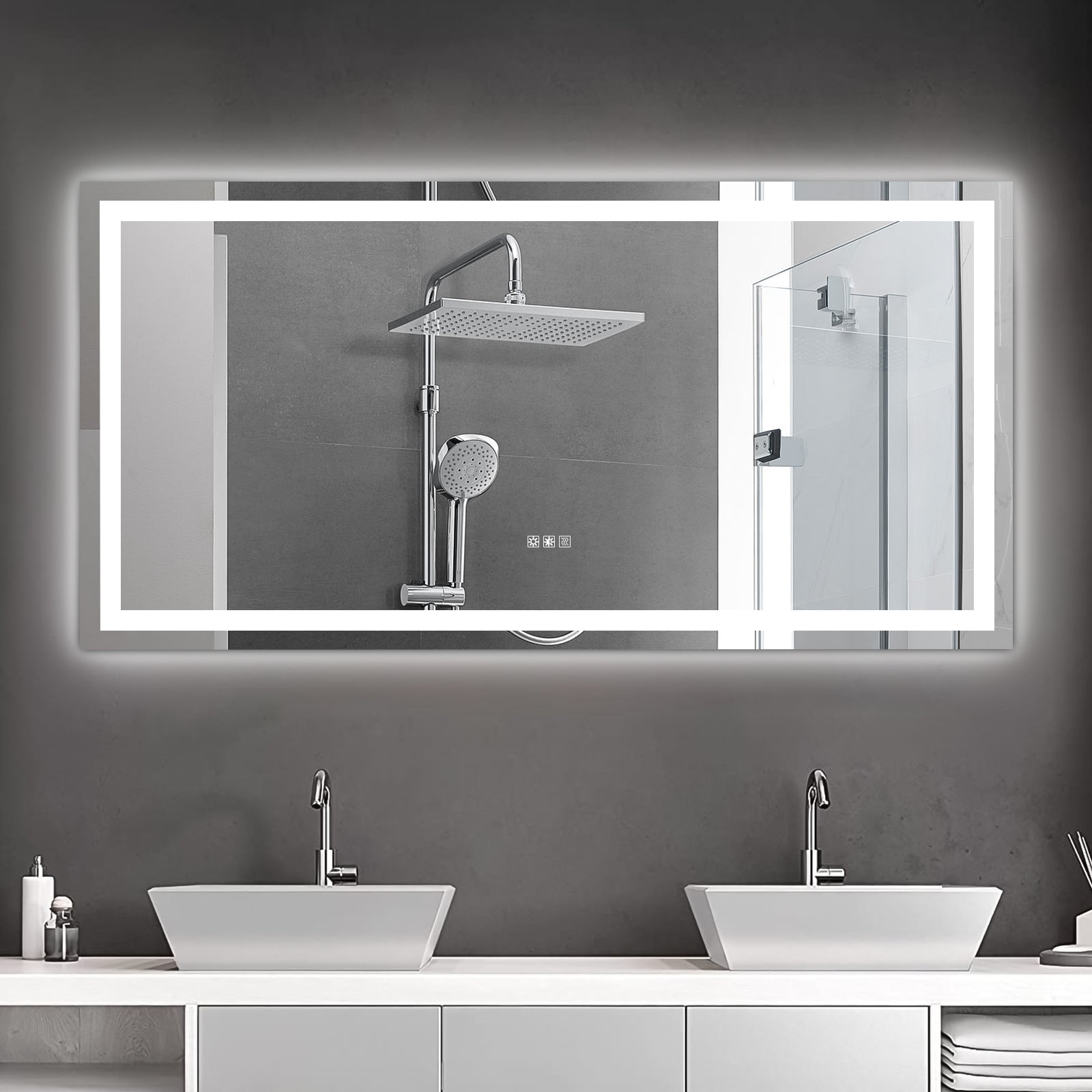 Specchio LED Bagno 183x91cm Antiappannamento