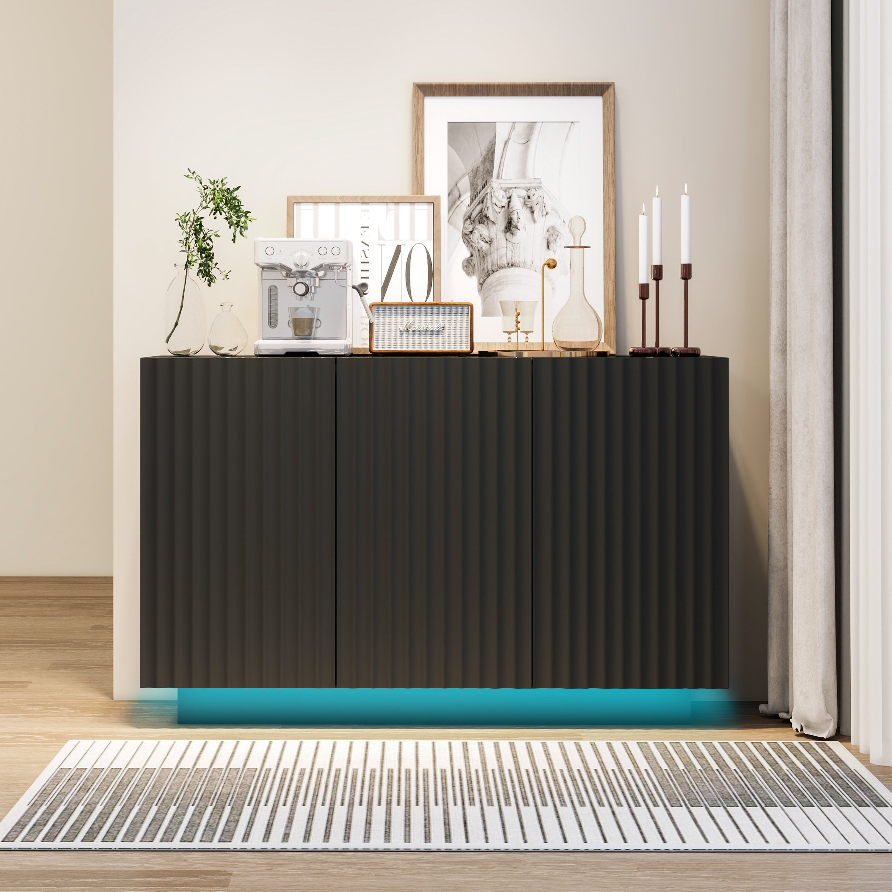 Credenza LED 3 Porte Ripiano Regolabile