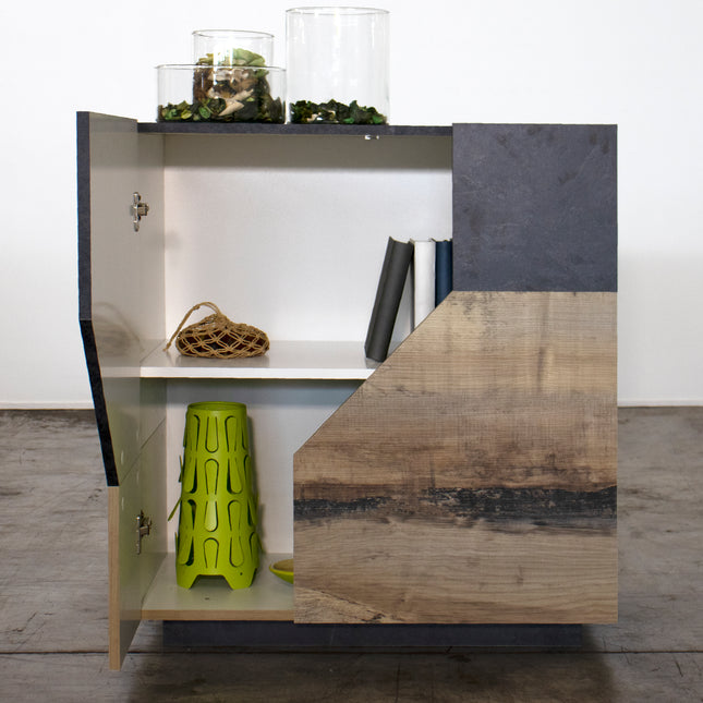 Credenza ALIEN alta da 100 cm - Report / Acero Pereira