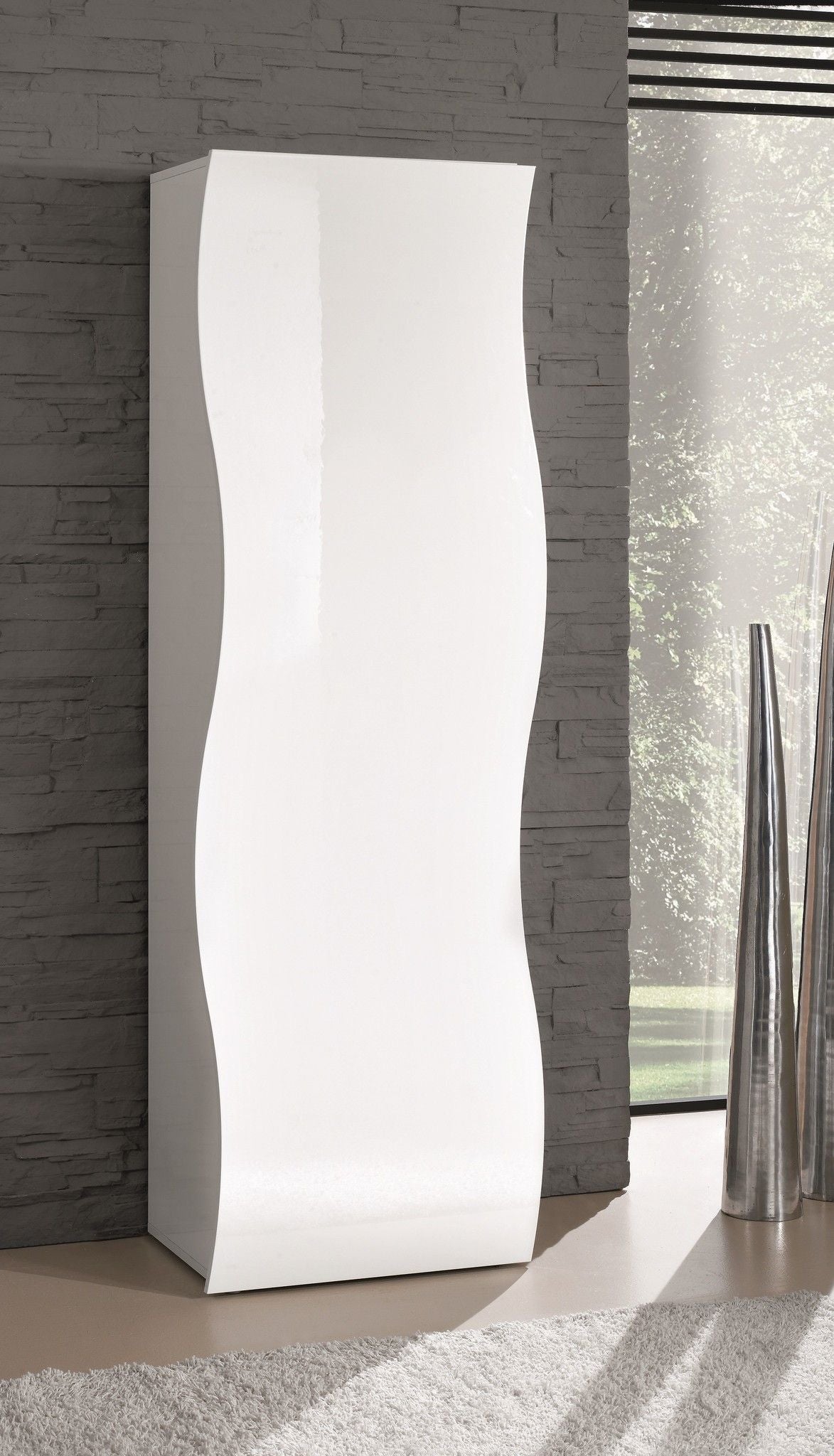 Armadio 1 Anta Battente Bianco Lucido 63 cm