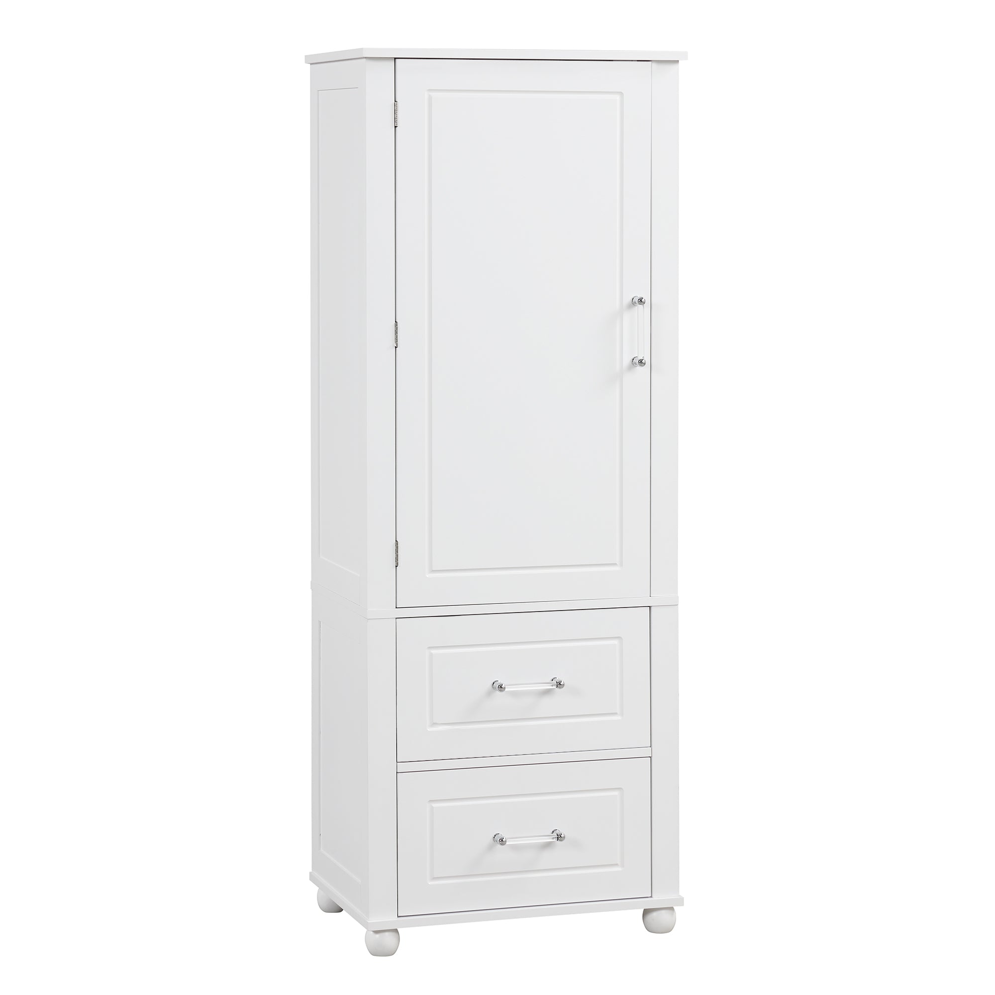 Armadietto Bagno Alto con Cassetti e Ripiano Regolabile