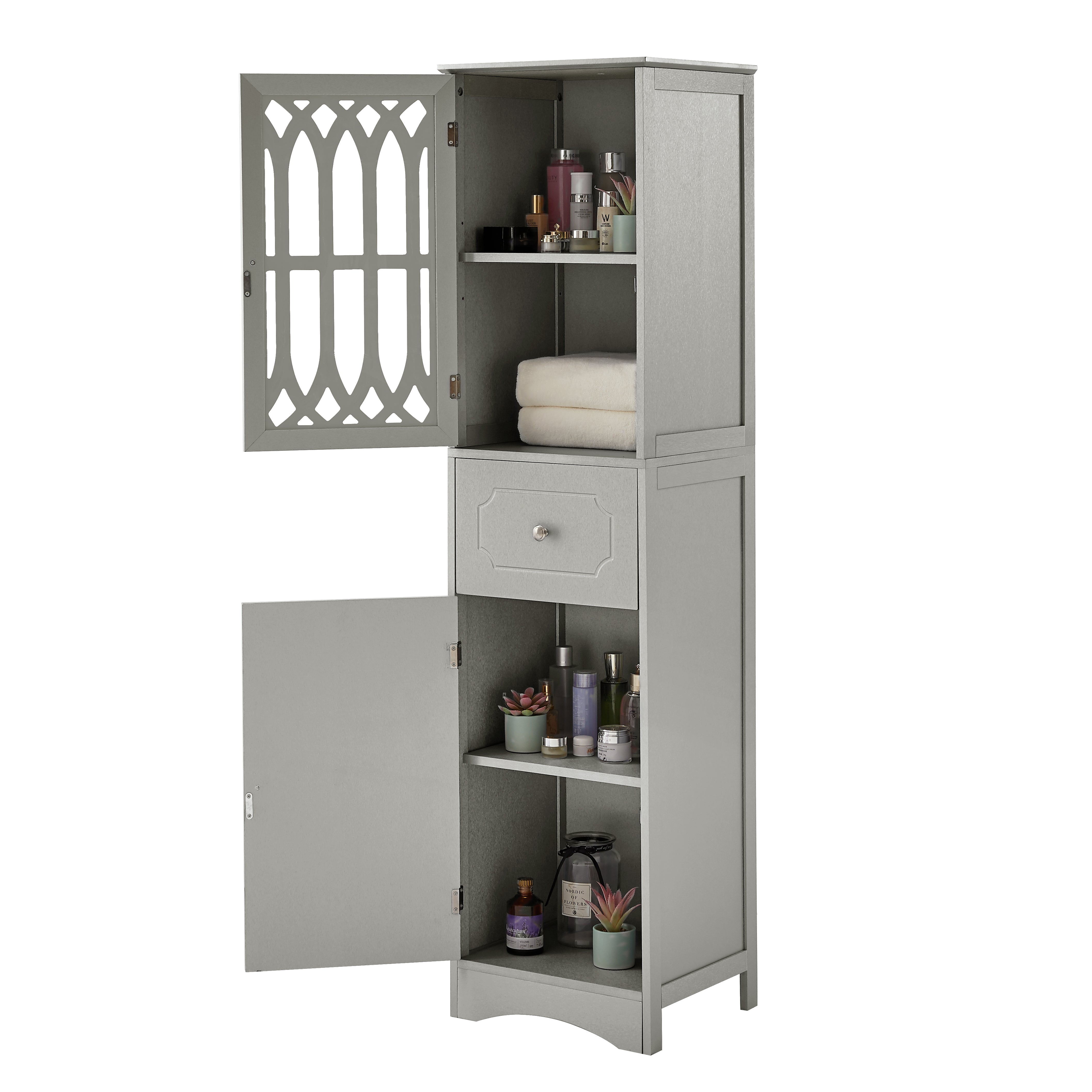 Mobile Bagno Alto con Cassetto Grigio