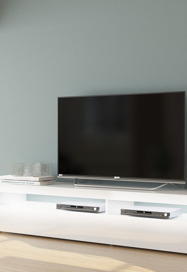 Porta tv BURRATA 200 cm 2 vani giorno + 1 anta a ribalta.