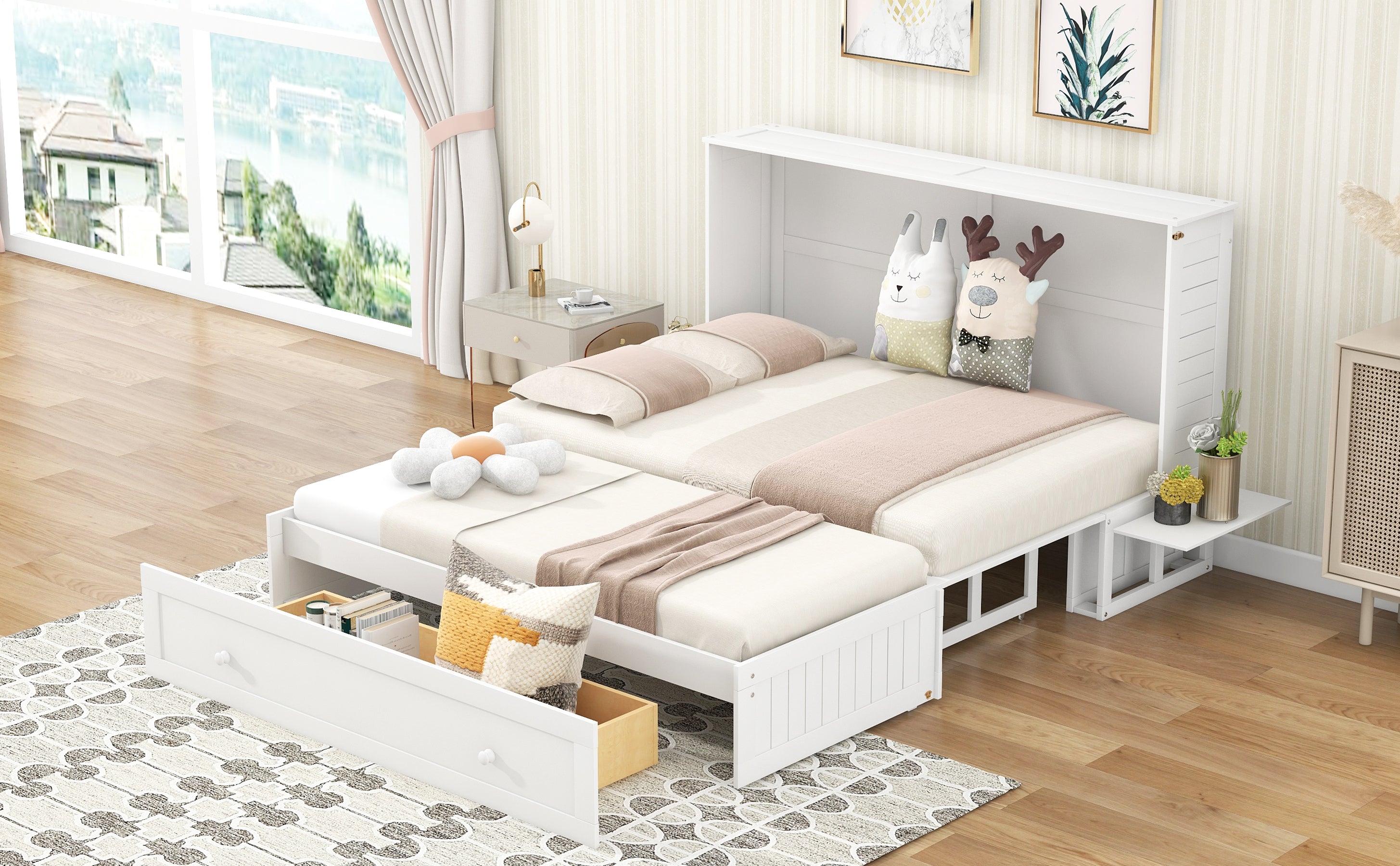 Letto Murphy Queen Bianco con Cassetto