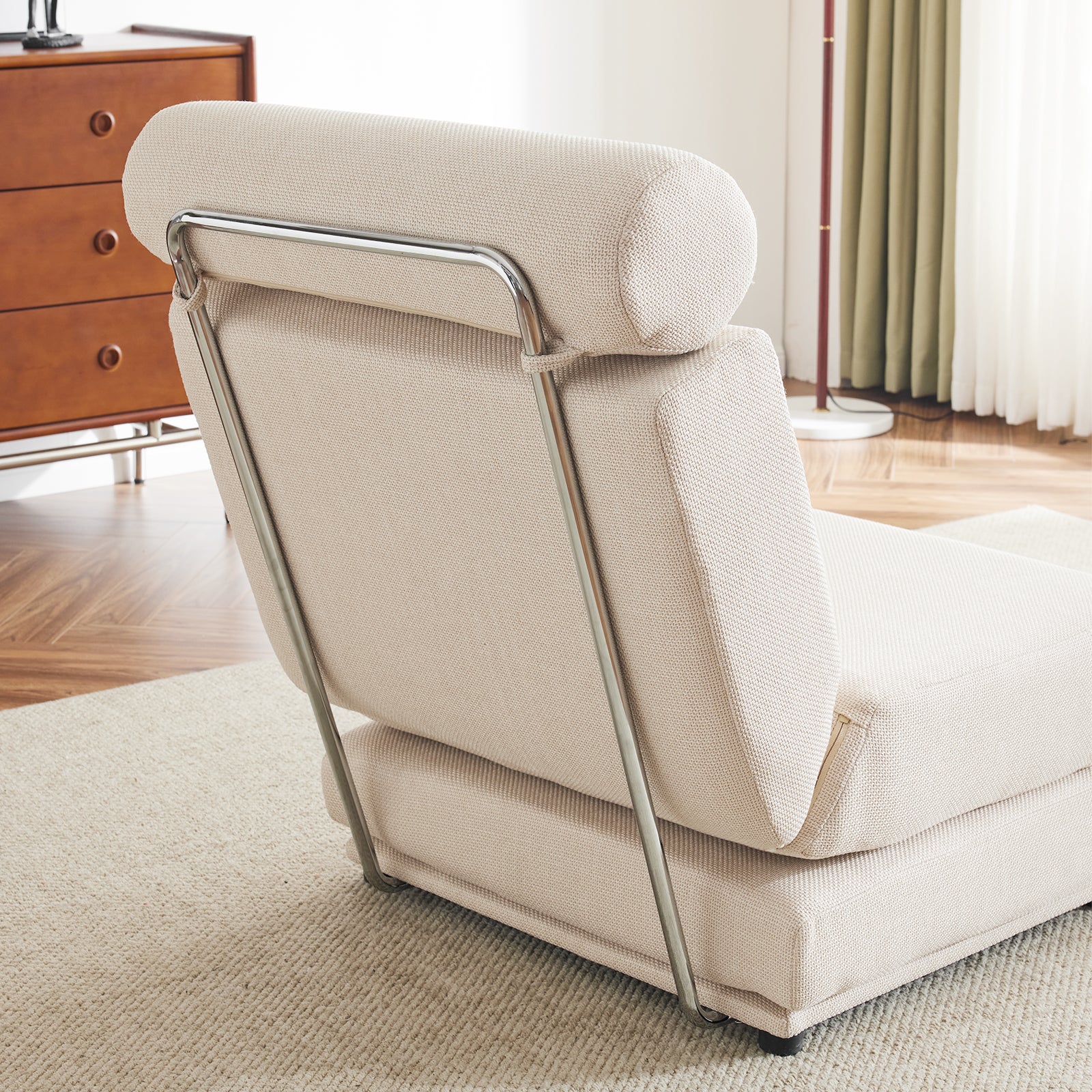 Poltrona Letto Pieghevole Bianco Crema