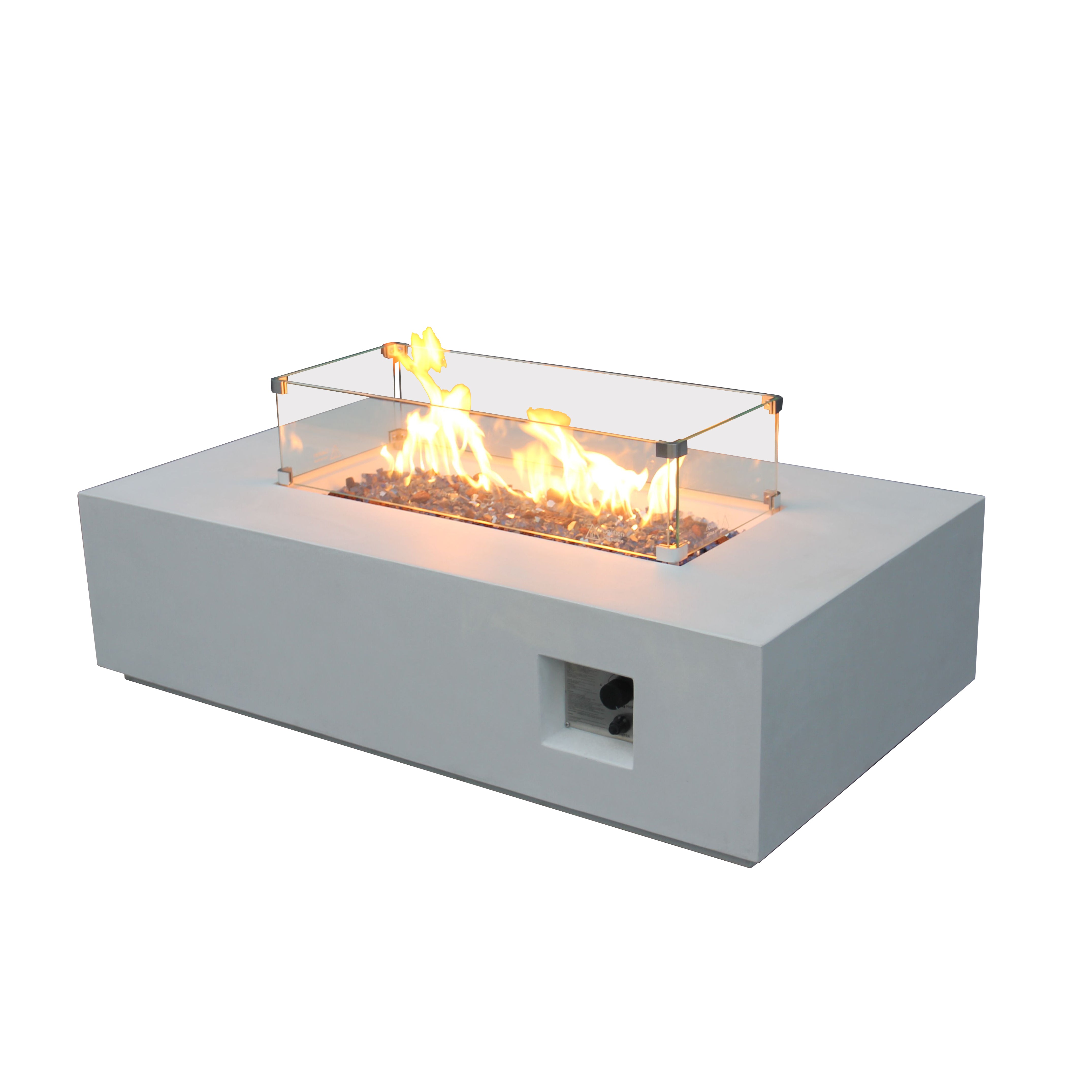 Fire Pit Esterno Propano Cemento Bianco