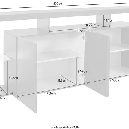 Credenza ESSENTIAL 4 ante da 220 cm.