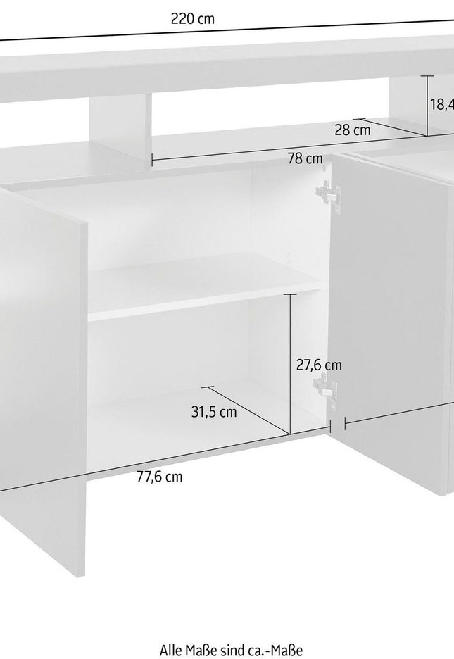 Credenza ESSENTIAL 4 ante da 220 cm.