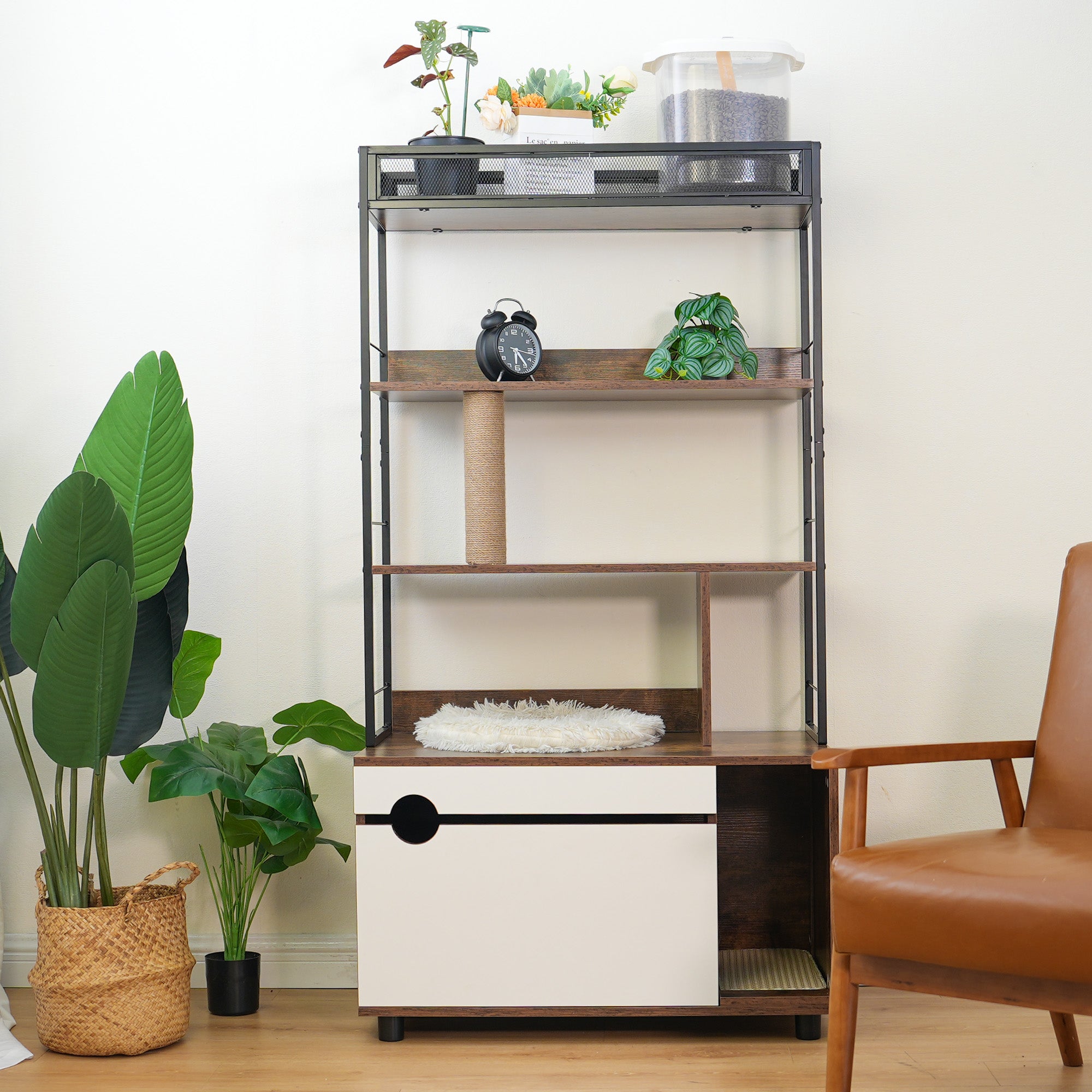 Mobile Lettiera Gatto Legno Ripiani