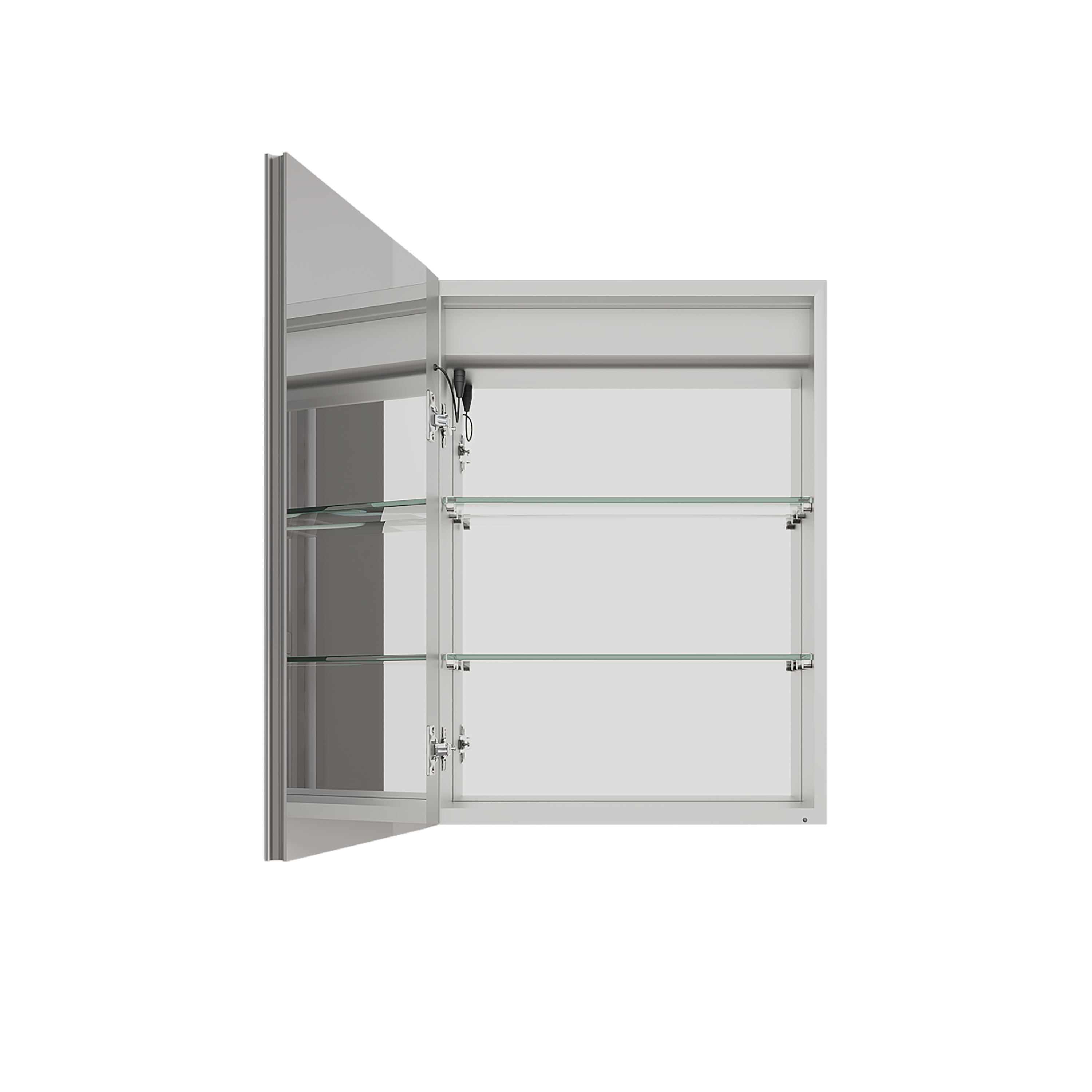 Armadietto Bagno LED 66x51cm Porta Sinistra