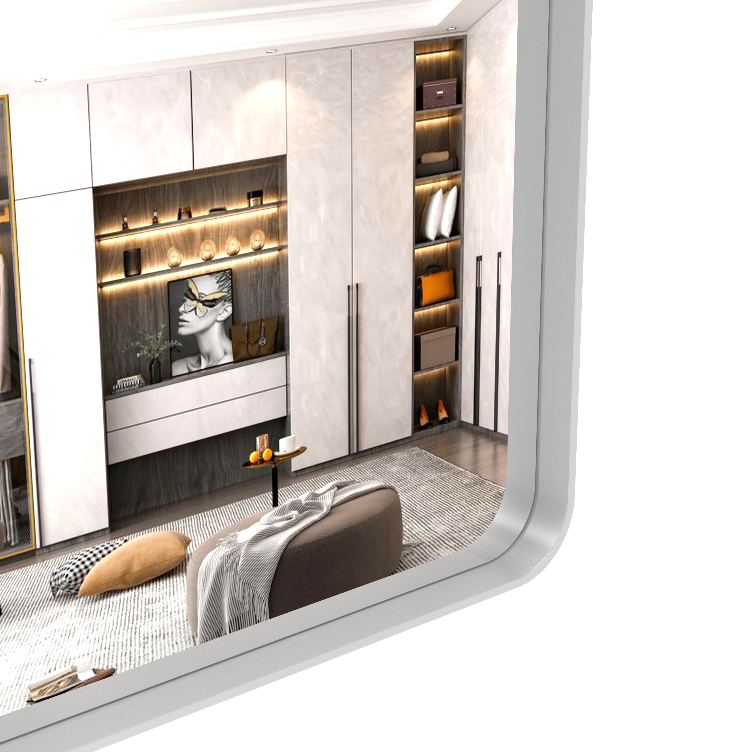Specchio Bagno 183x91cm con Vassoio Mobile