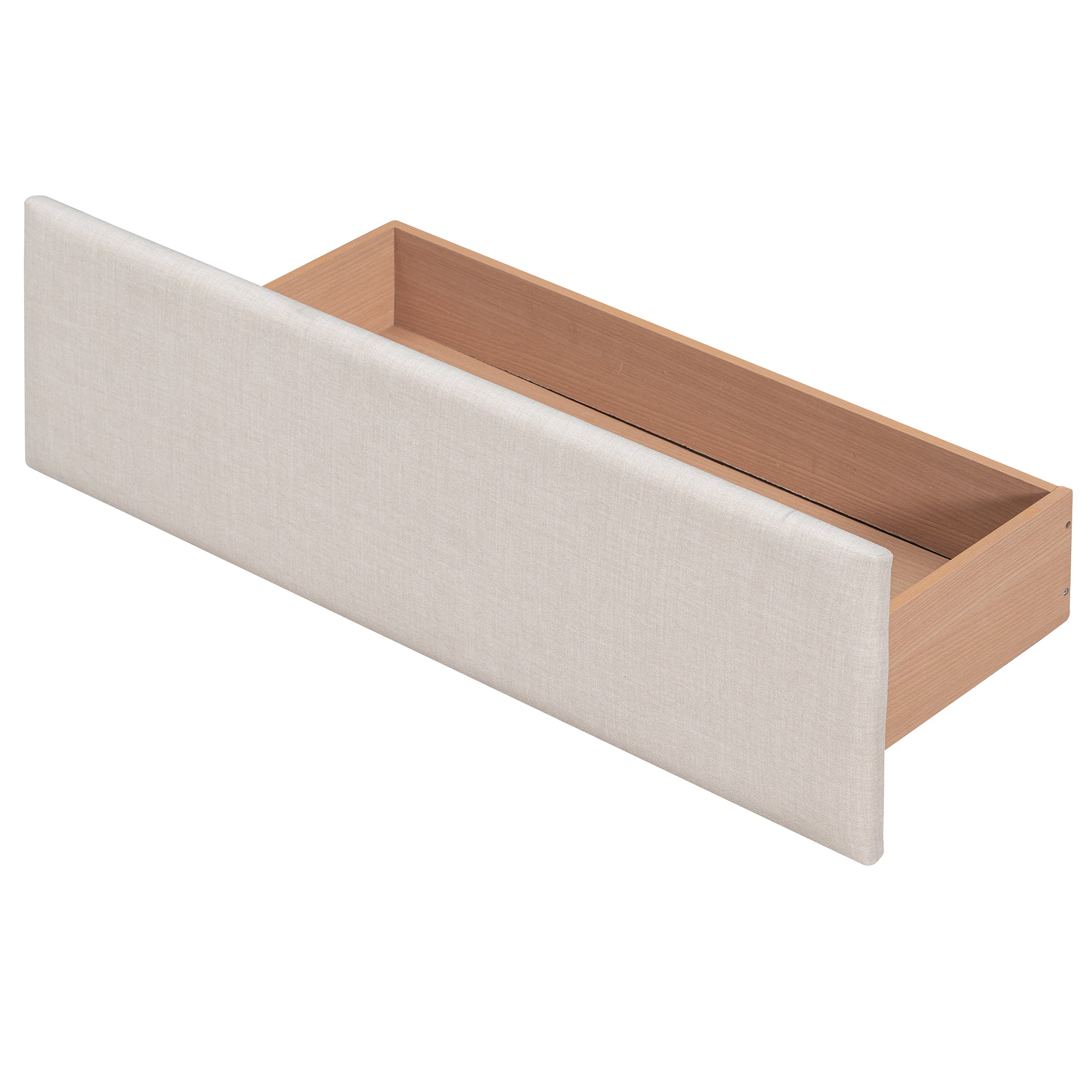 Letto Queen Imbottito 4 Cassetti Beige