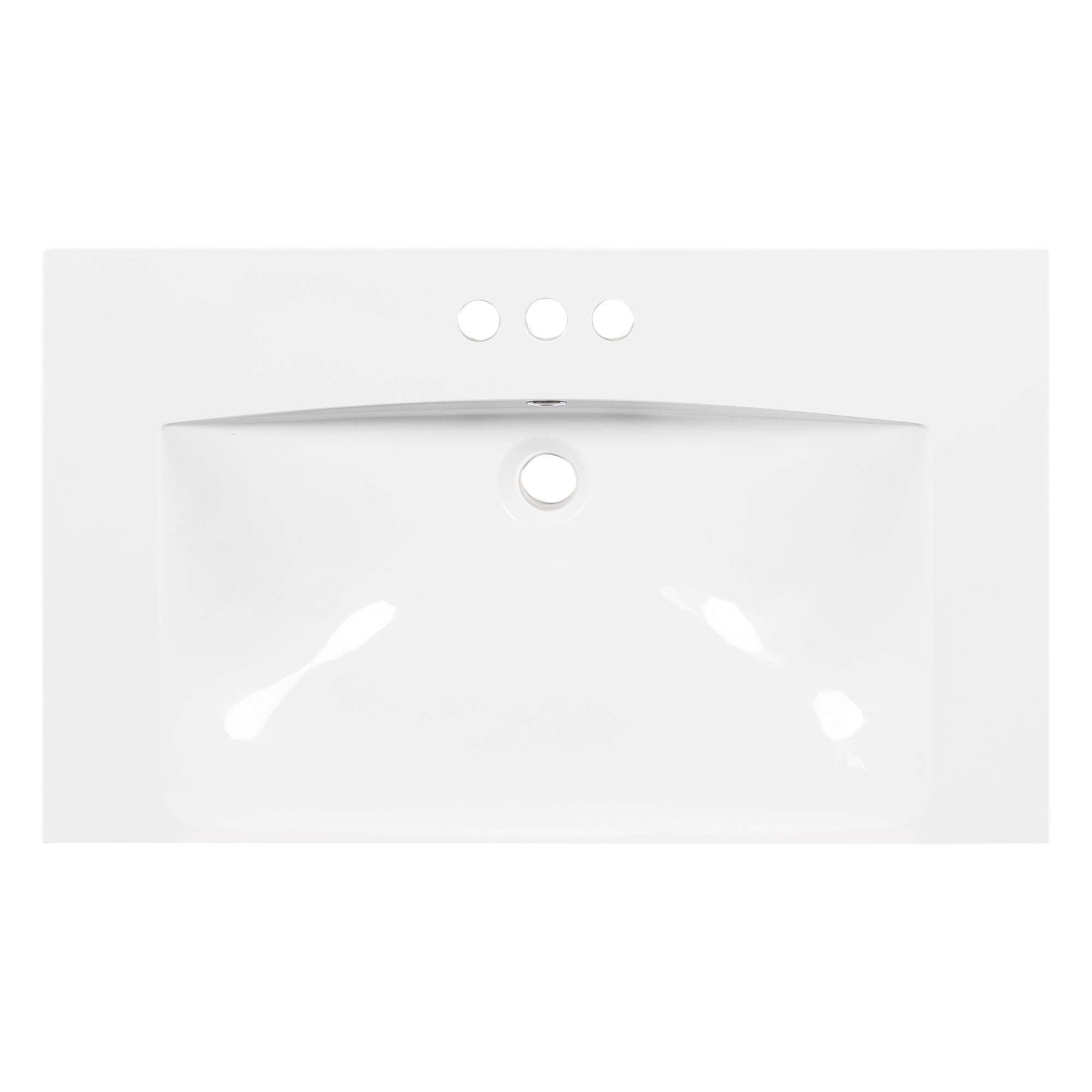 Lavabo Resina 76cm Bianco 3 Fori