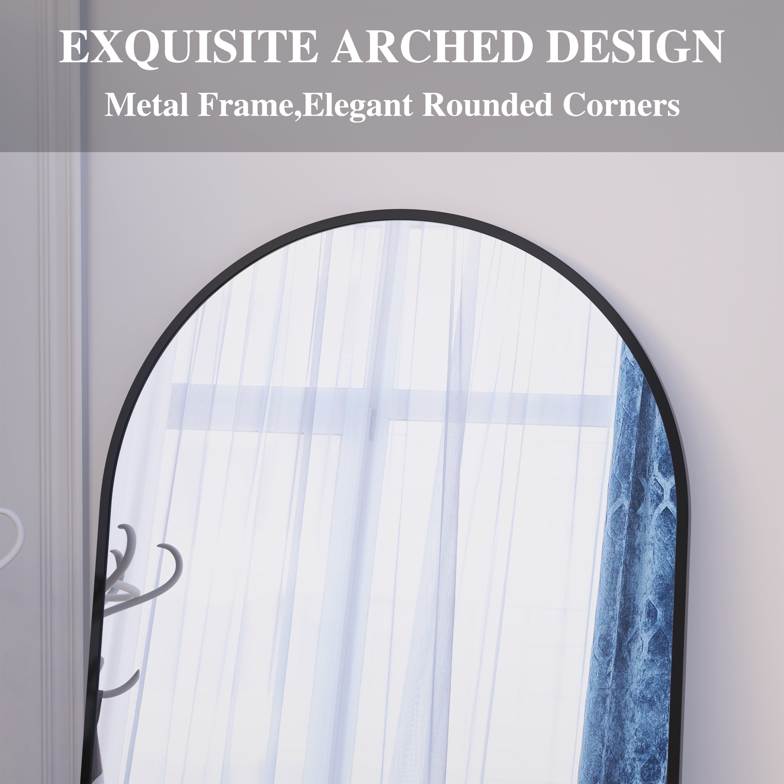 Specchio Arco 180x81cm Nero Corpo Intero