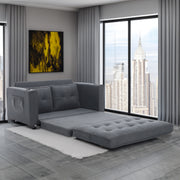 Divano Letto Futon 3 in 1 Grigio Scuro
