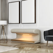 Panca Ingresso Pelle Beige con LED