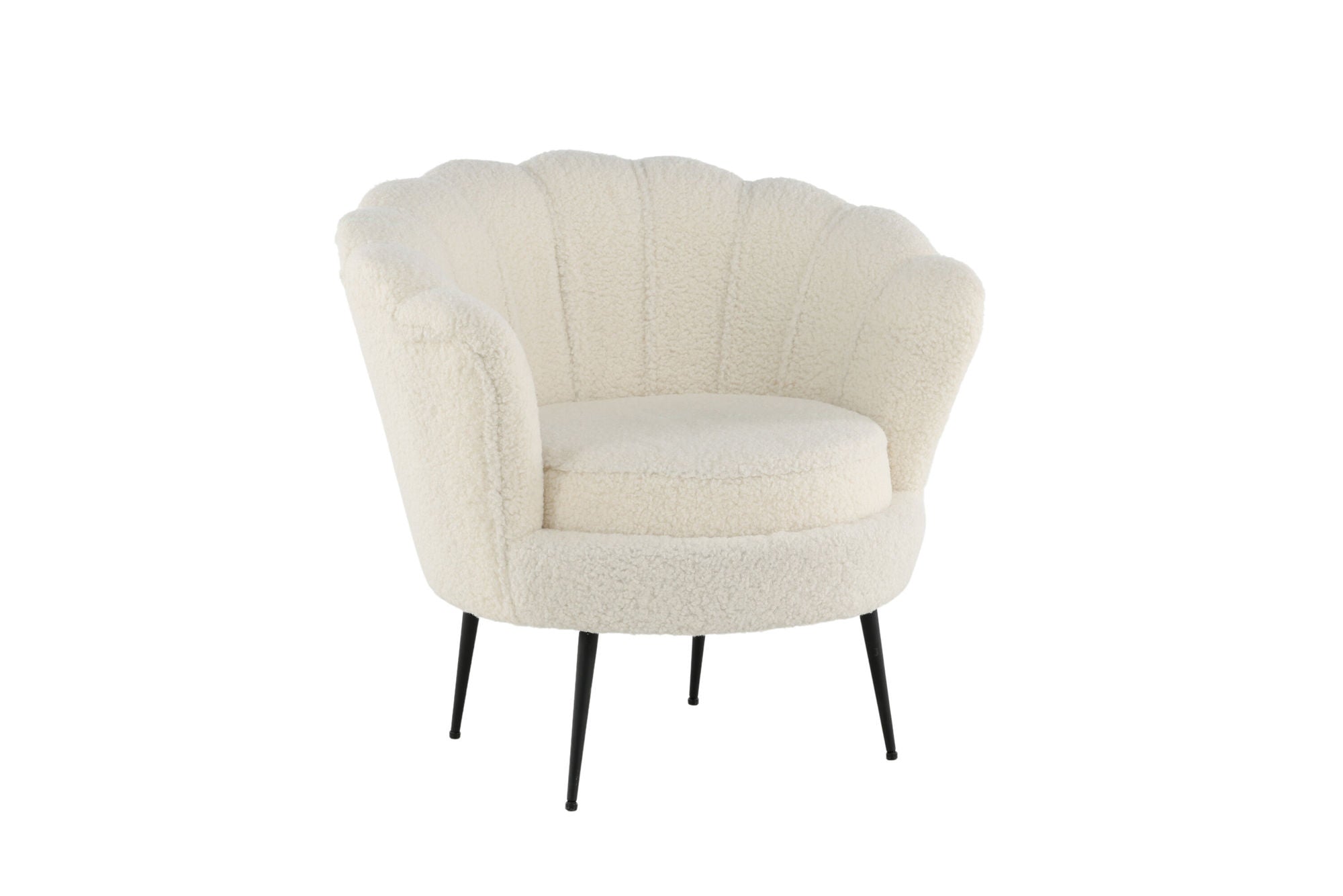 Poltrona Calais Teddy Bianco e Nero