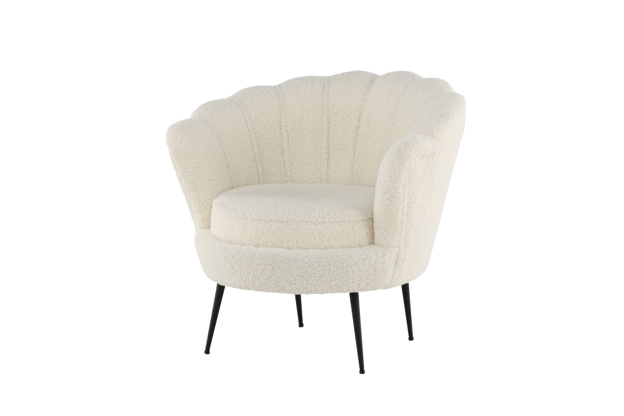 Poltrona Calais Teddy Bianco e Nero