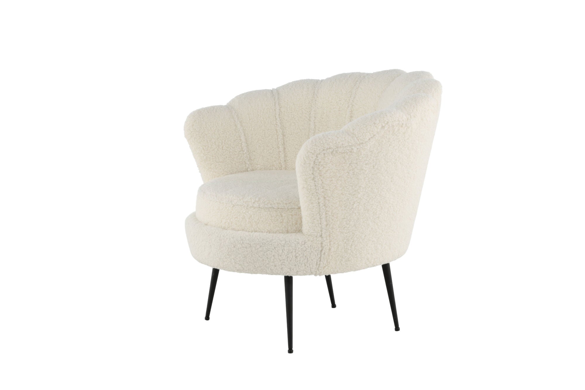 Poltrona Calais Teddy Bianco e Nero